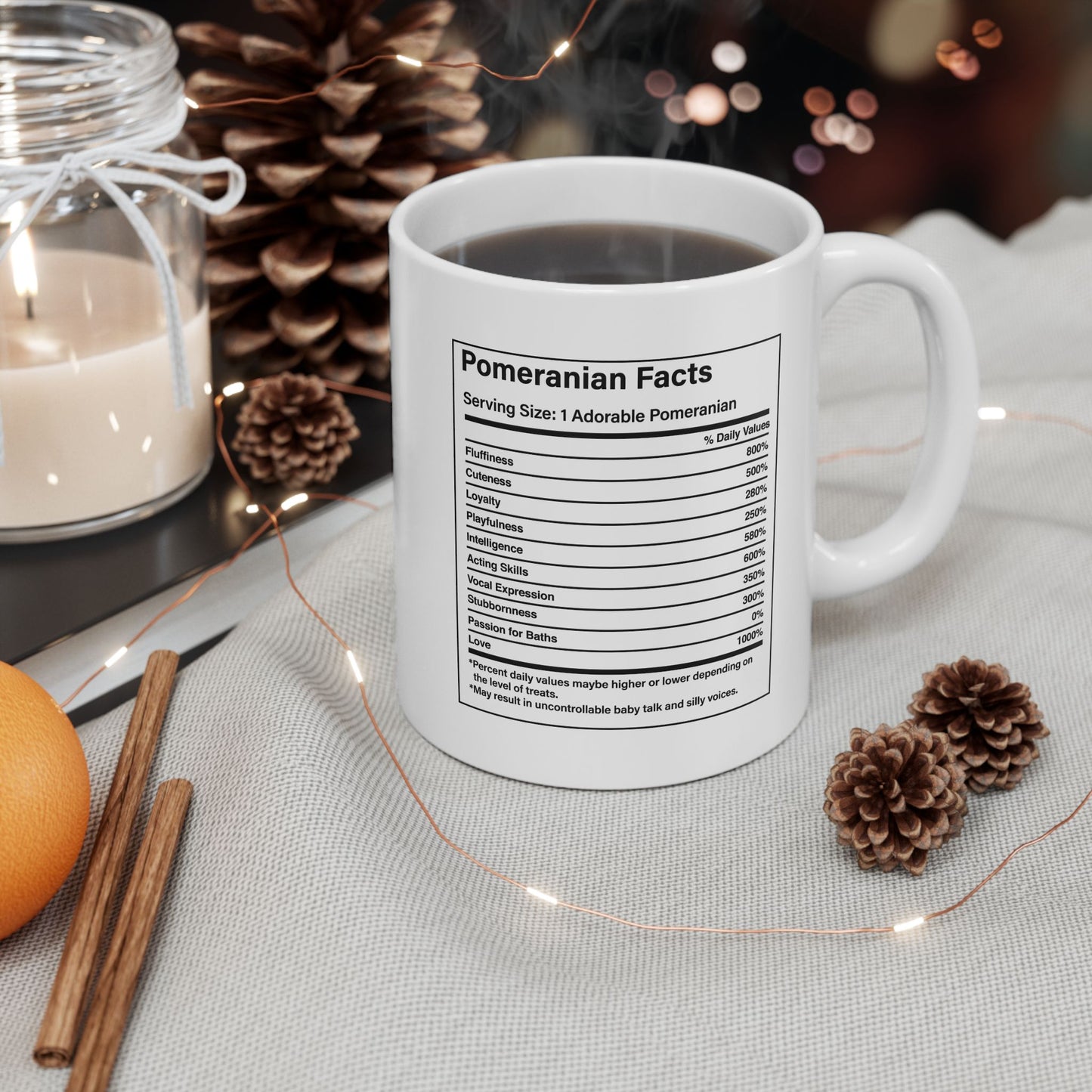 Pomeranian Nutritional Facts Mug