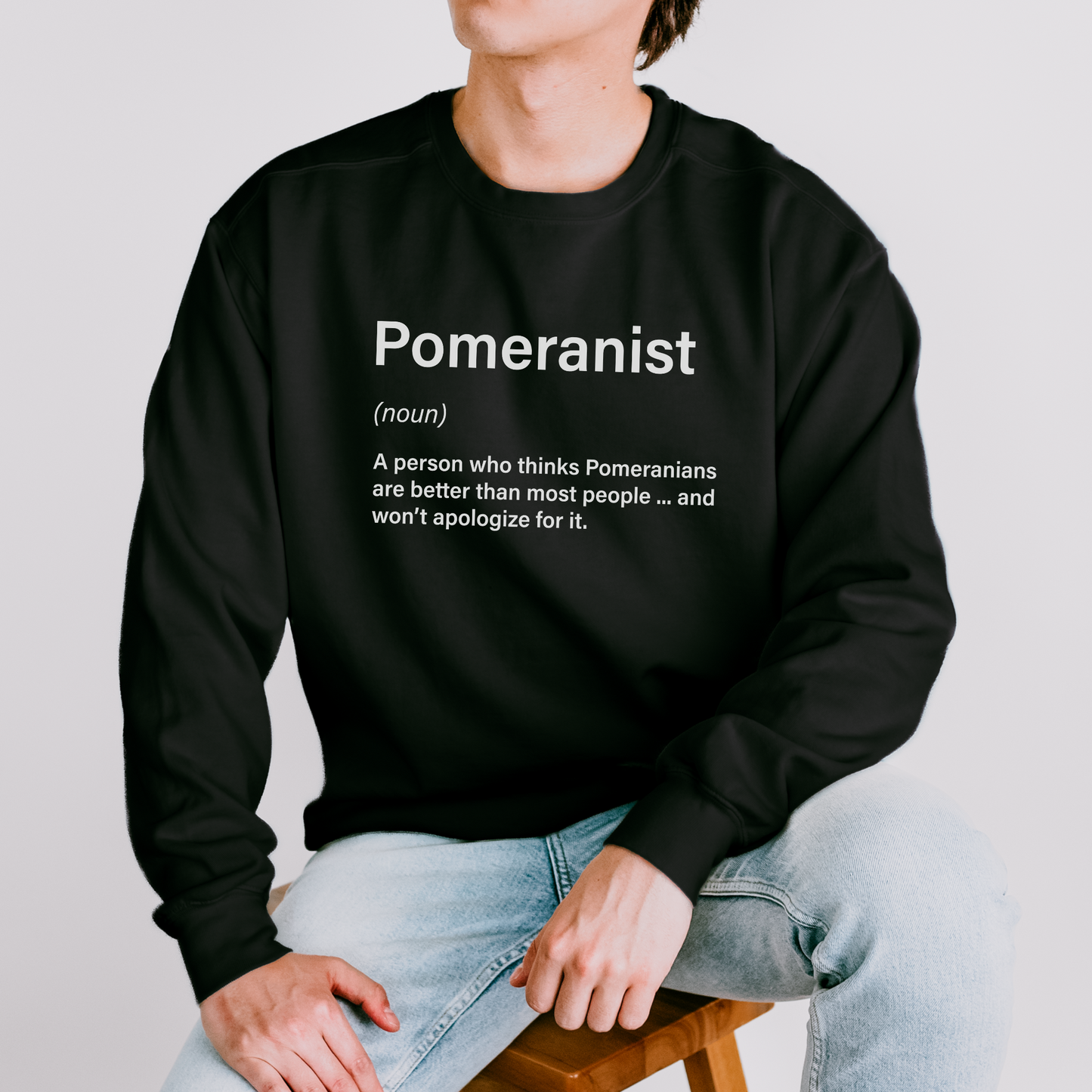 Premium Pomeranist Text Only Sweatshirt