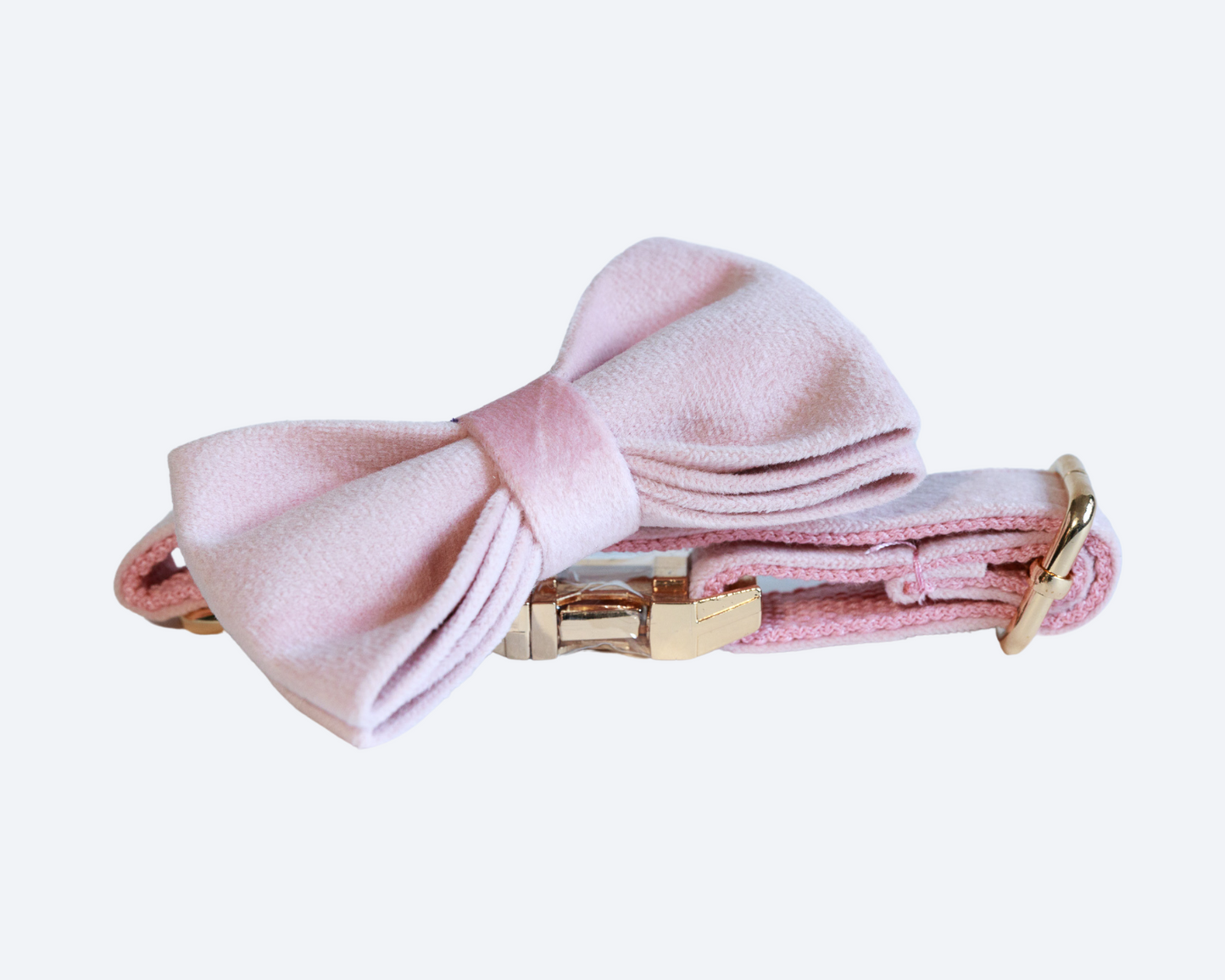 Blush Pink Velvet Bow Tie Collar