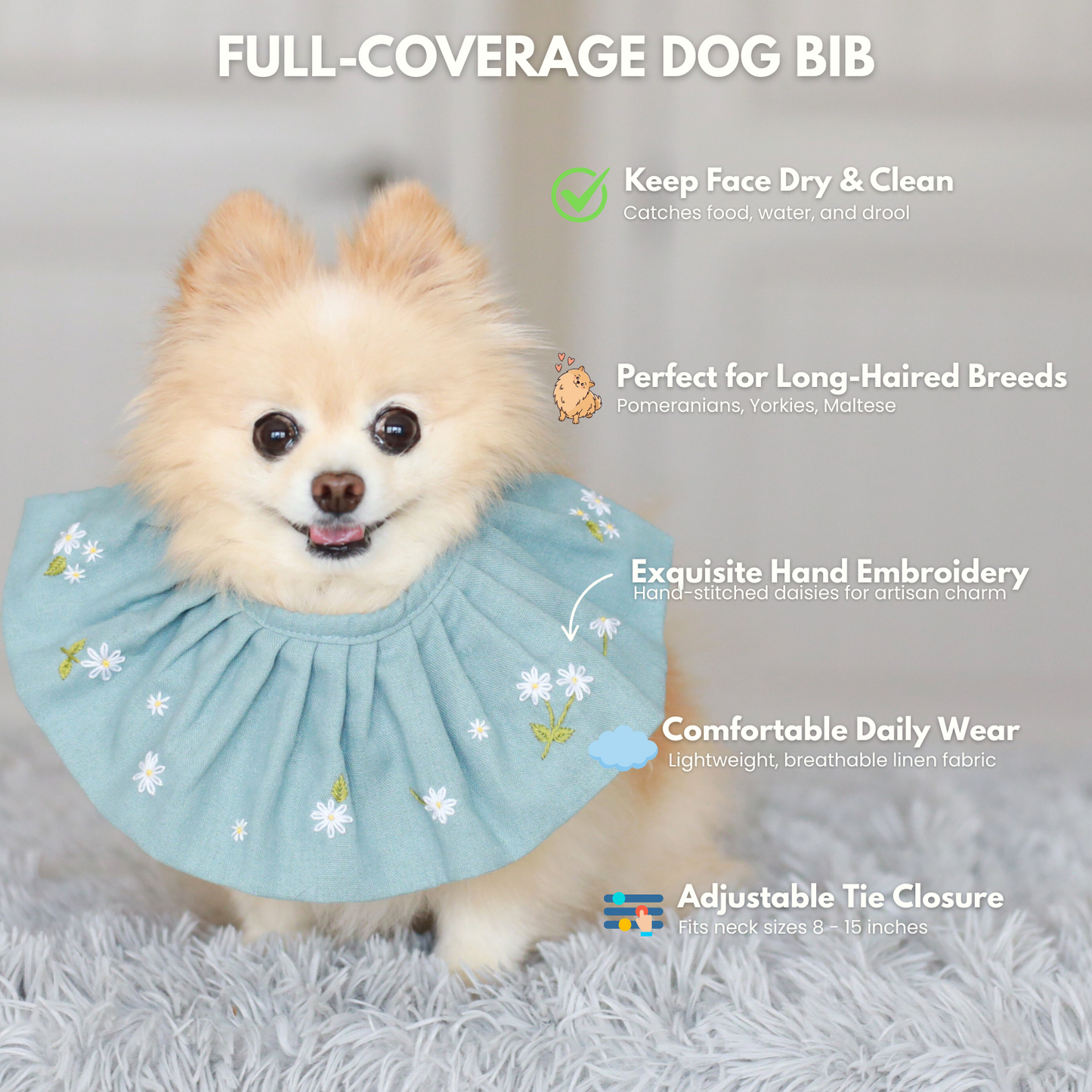 Daisy Dog Bib / Bandana for Mealtime