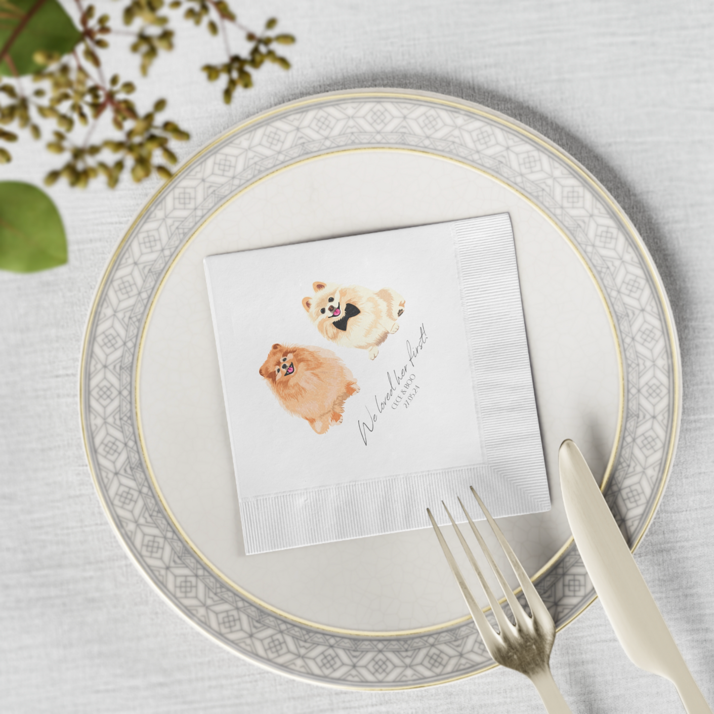 Pet Wedding Cocktail Napkins